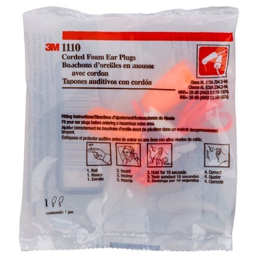 3M 1110 Corded Disposable Earplug 3M 1110 Corded Disposable Earplug